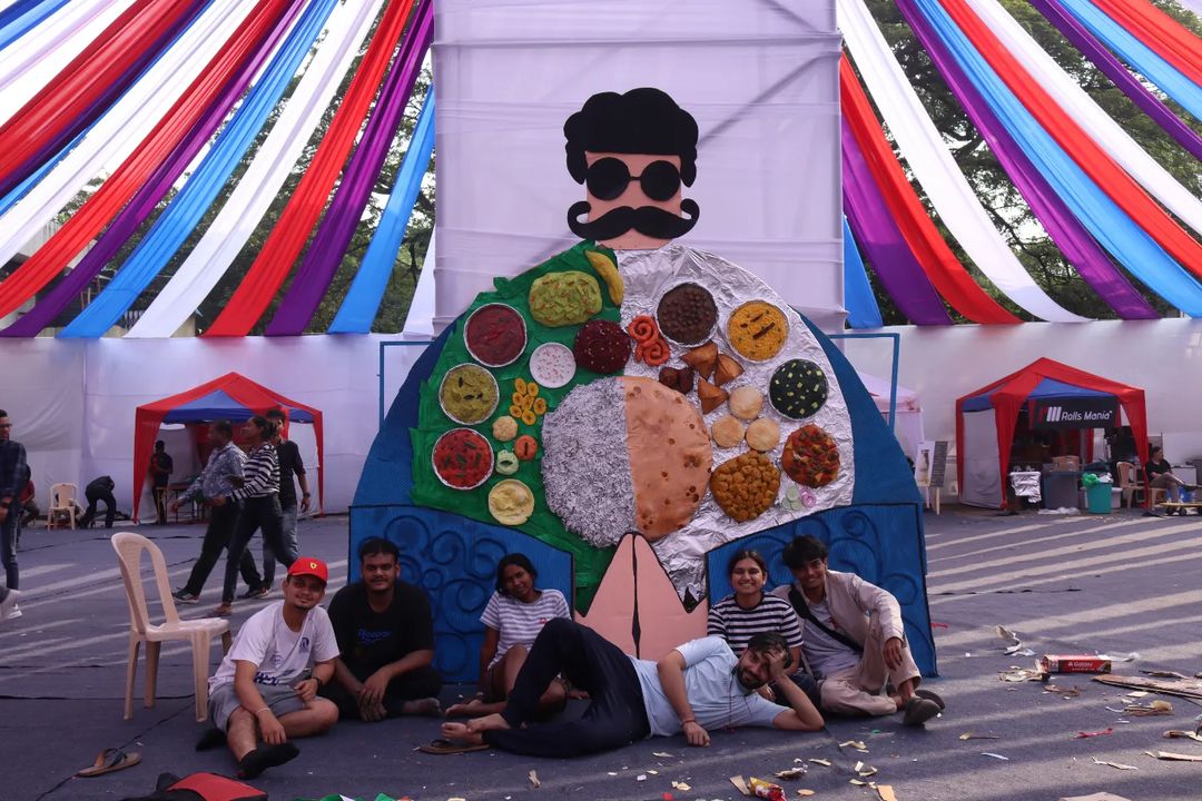 Large-scale art installation with the team