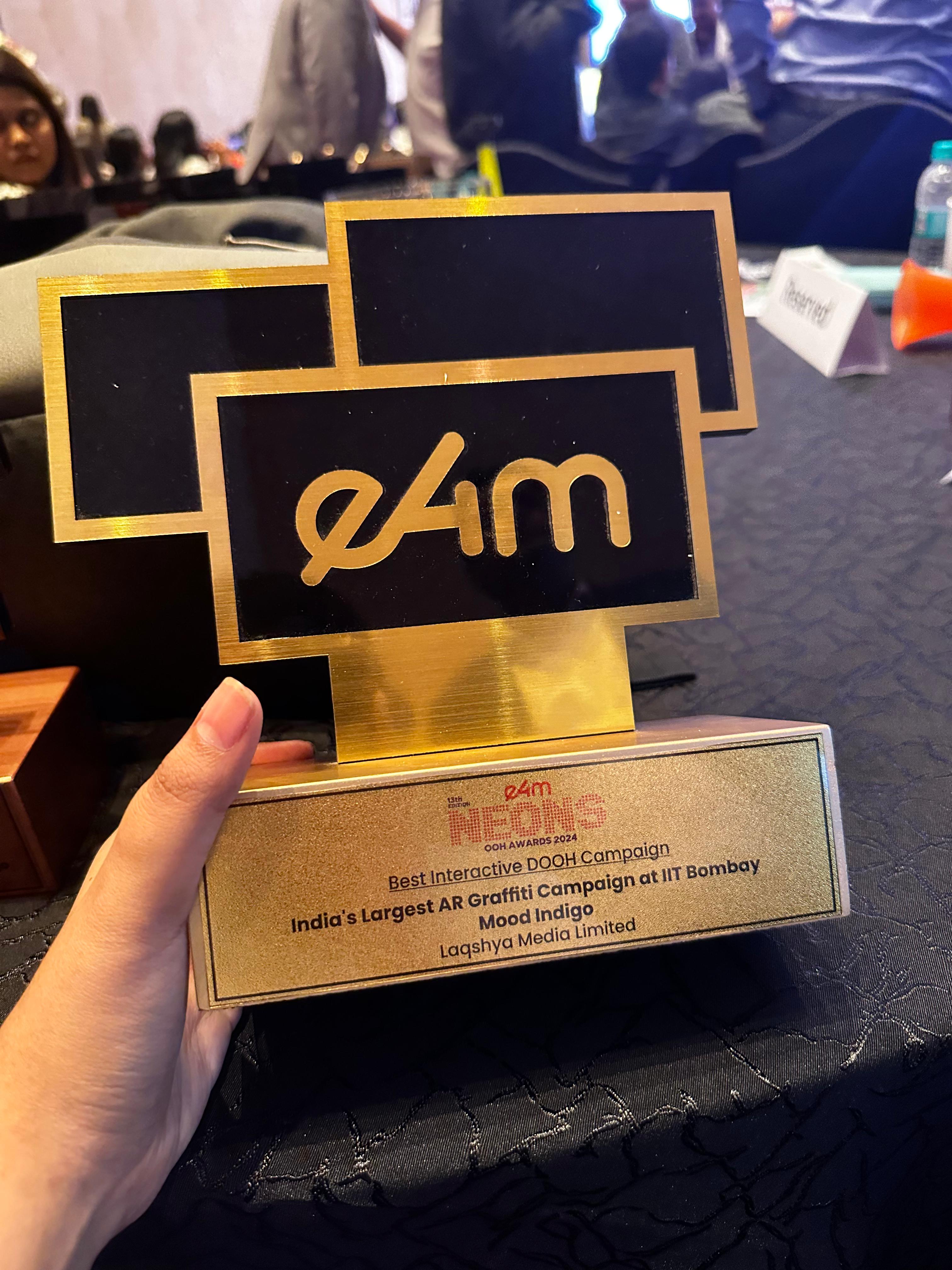 e4m NEONS OOH Awards 2024 trophy